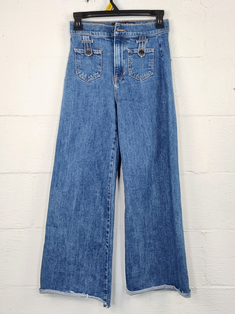 Veronica Beard Grant Wide Leg Extra High Rise Cropped Jeans